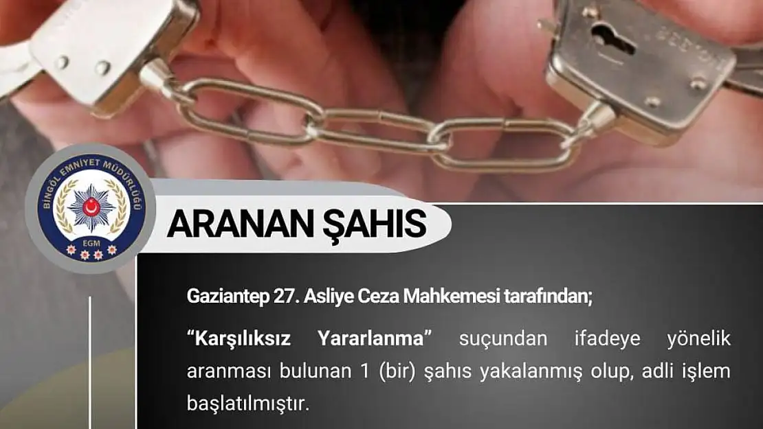 Bingöl'de aranan 3 şüpheli yakalandı