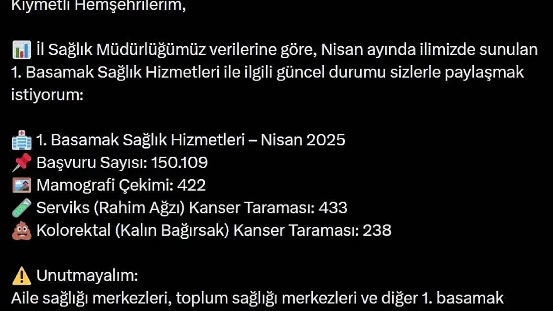 Bingöl'de bin kişinin kanser taraması yapıldı