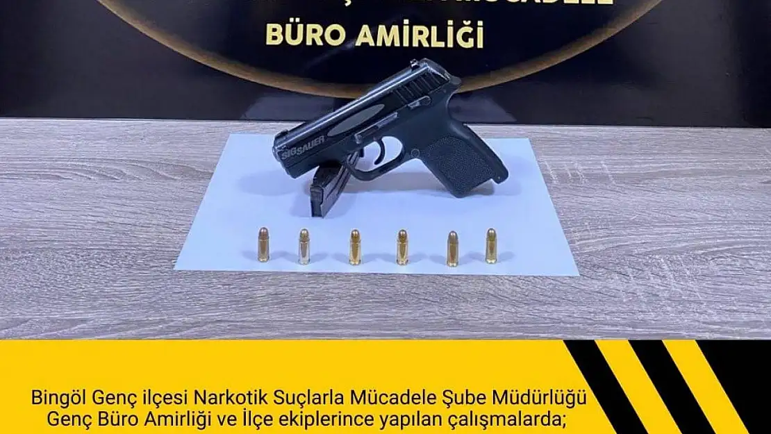 Bingöl'de ruhsatsız tabanca ele geçirildi