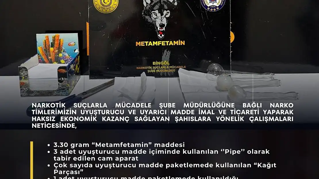 Bingöl'de uyuşturucu operasyonunda 1 tutuklama