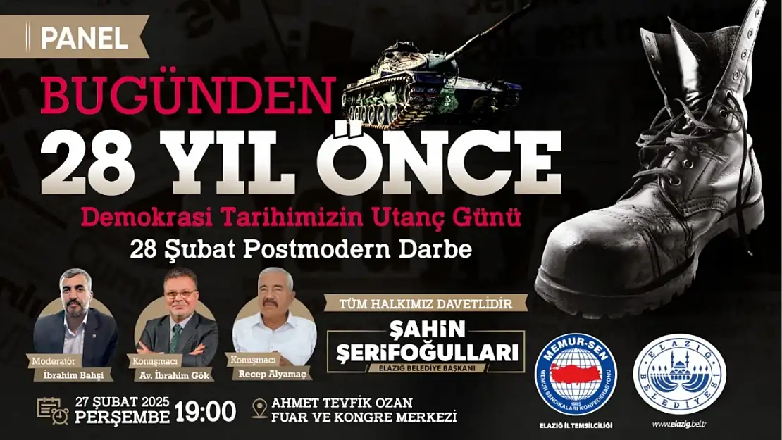 Elazığ Belediyesi, 'Bugünden 28 Yıl Önce' konulu panel düzenlenecek