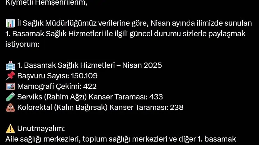 Bingöl'de bin kişinin kanser taraması yapıldı